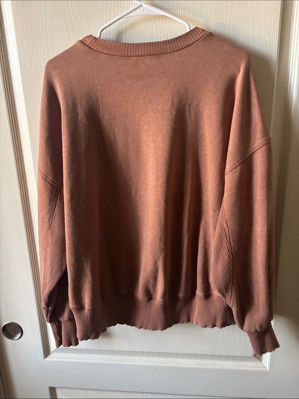 Zenana Outfitters Washed Clay Crewneck Sweatshirt - Rusty Clay - Picture 6 of 7